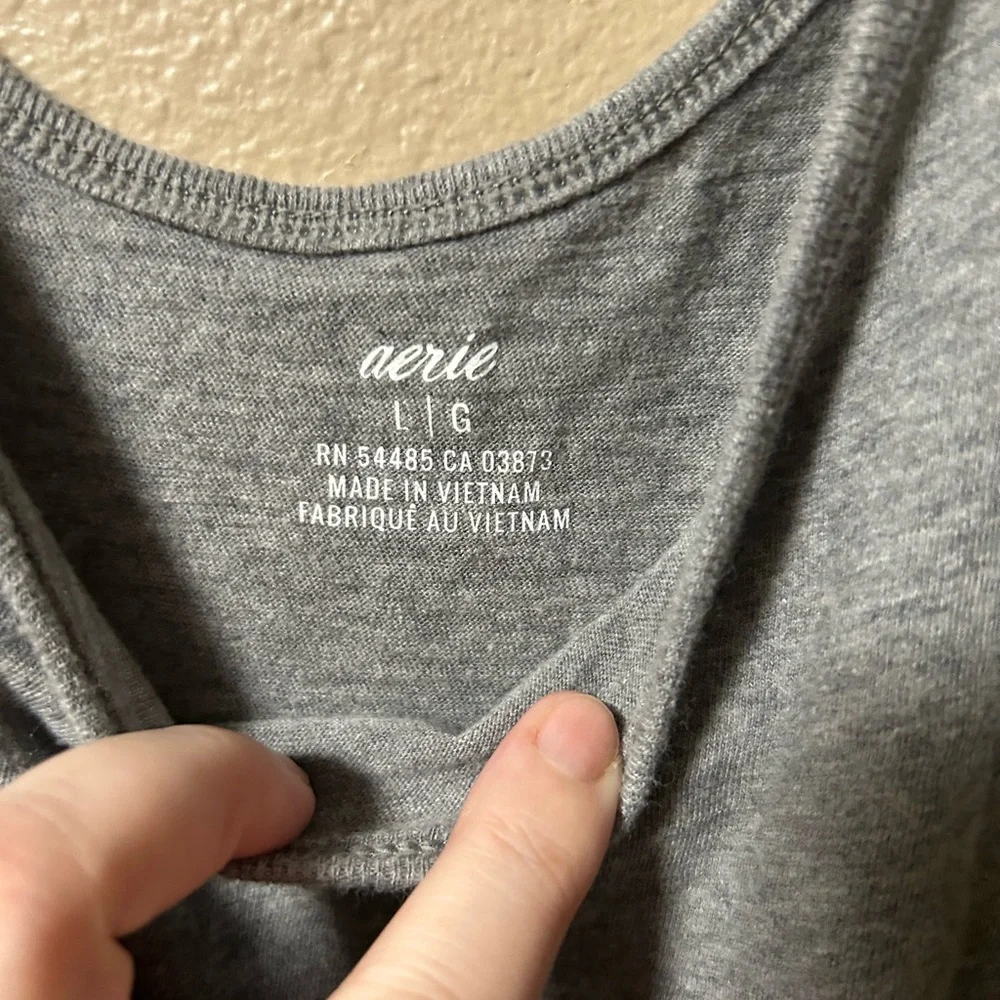 Aerie Grey Sleeveless Casual Athleisure Jumpsuit Large Cotton Lounge Comfy - Picture 3 of 7